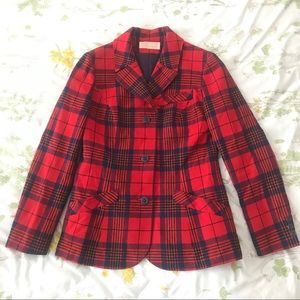 Vintage Pendleton 100% Wool Plaid Coat